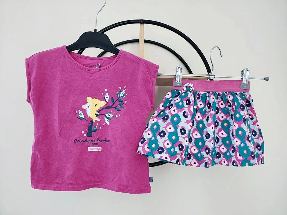 24 mois 2 ans ensemble été sergent major teeshirt et jupe 86 cm